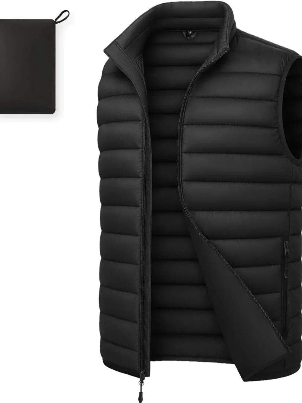 Lightweight Packable Men's Puffer Vest - Sleeveless Outdoor Jacket for All